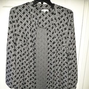 Brand New.  Long Black and White Tunic Jacket